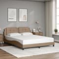 Miniatyrbilde 4 av 11: vidaXL Sengeramme med LED-lys cappuccino 160x200 cm kunstig lær