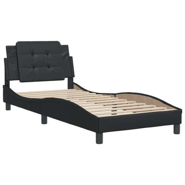 vidaXL Sengeramme med hodegavl svart 80x200 cm kunstlær