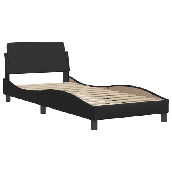 vidaXL Sengeramme med hodegavl svart 80x200 cm kunstlær