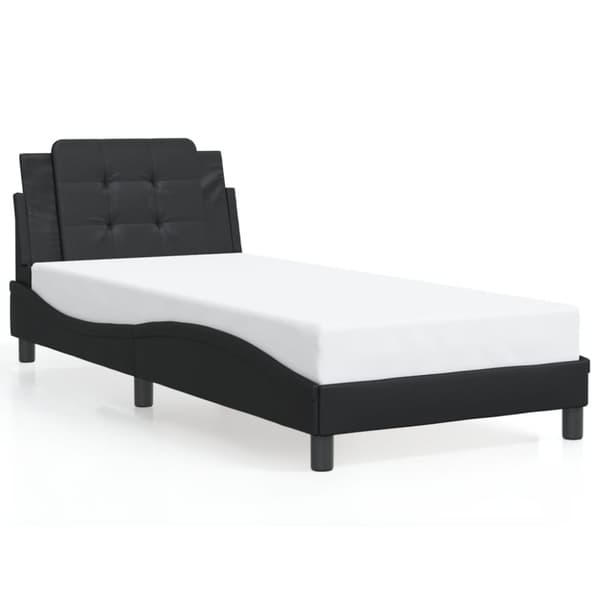 vidaXL Sengeramme med hodegavl svart 100x200 cm kunstlær