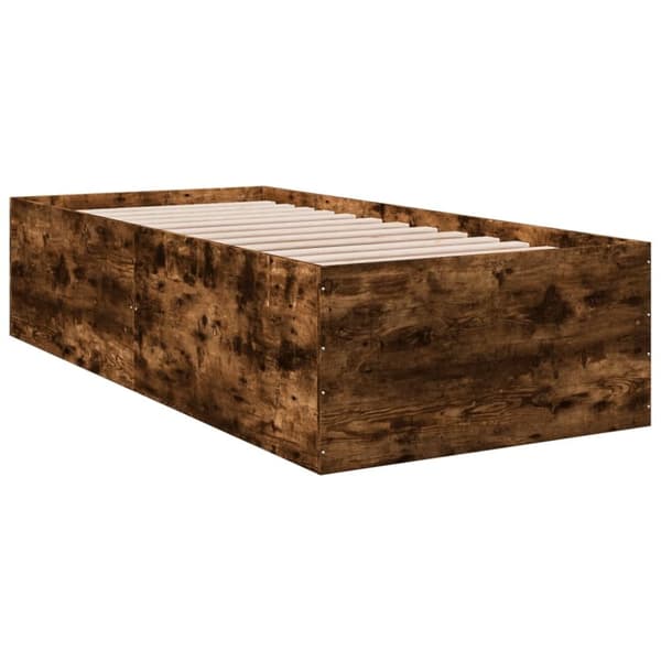 vidaXL Sengeramme røkt eik 90x190 cm konstruert tre