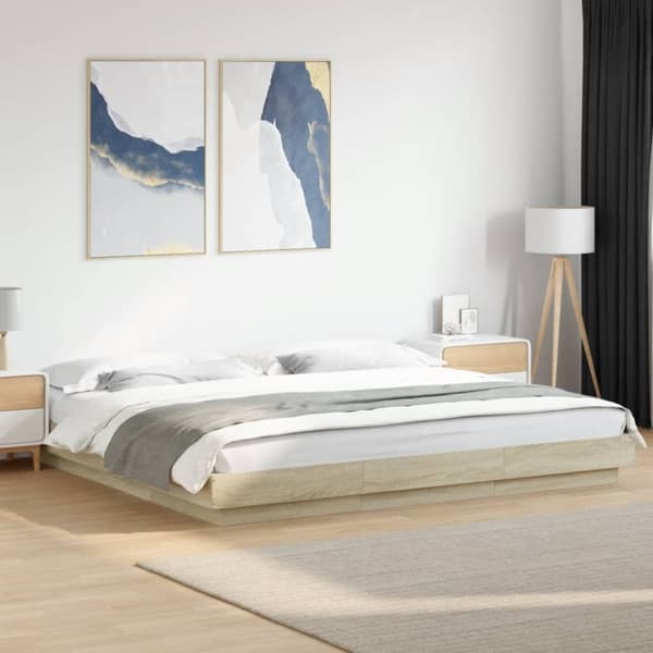 vidaXL sengestel 180x200 cm konstrueret træ sonoma-eg