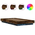 Miniatyrbilde 8 av 11: vidaXL Sengeramme med LED-lys røkt eik 90x190 cm konstruert tre