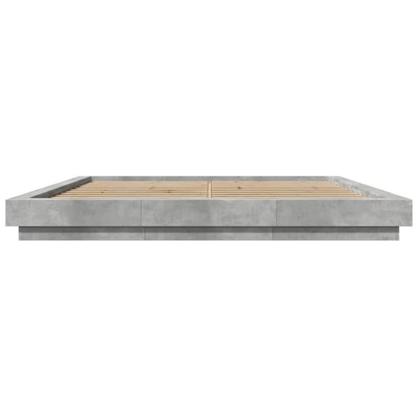 vidaXL Sengeramme betonggrå 200x200 cm konstruert tre