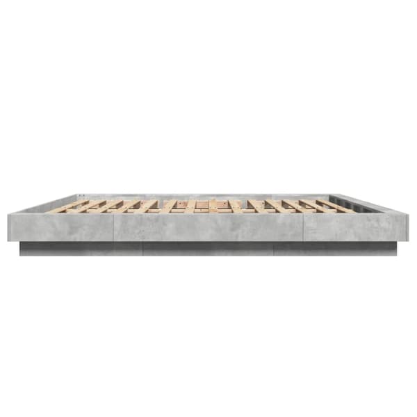 vidaXL Sengeramme betonggrå 200x200 cm konstruert tre