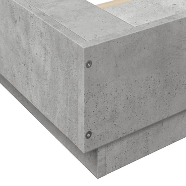 vidaXL Sengeramme betonggrå 200x200 cm konstruert tre