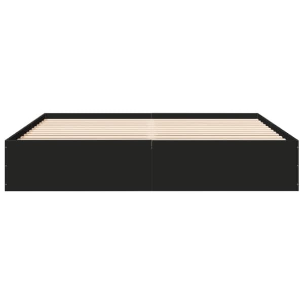 vidaXL sengestel 200x200 cm konstrueret træ sort