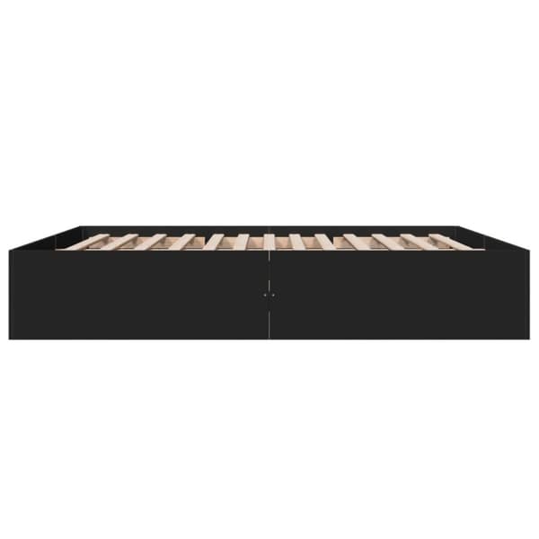 vidaXL sengestel 200x200 cm konstrueret træ sort