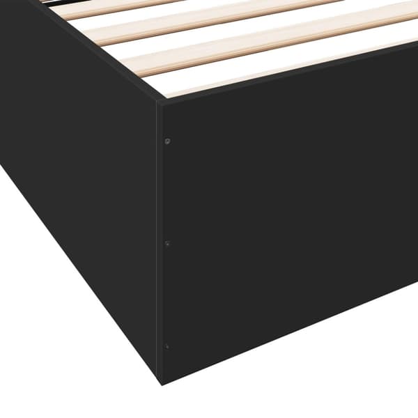 vidaXL sengestel 200x200 cm konstrueret træ sort