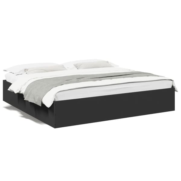 vidaXL sengestel 200x200 cm konstrueret træ sort
