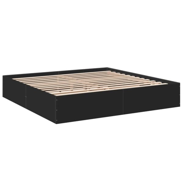 vidaXL sengestel 200x200 cm konstrueret træ sort