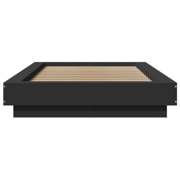 vidaXL Sengeramme med LED-lys svart 90x190 cm konstruert tre