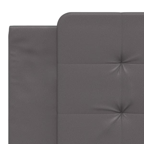 vidaXL Sängynrunko LED-valoilla harmaa 180x200 cm keinonahka