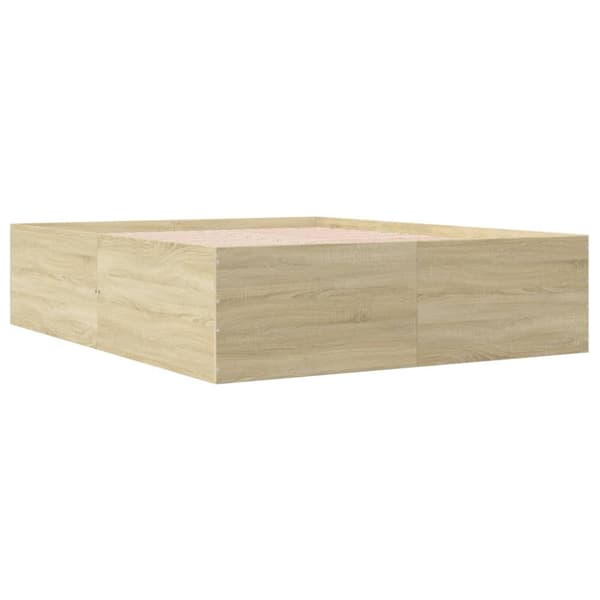 vidaXL Sengeramme sonoma eik 150x200 cm konstruert tre