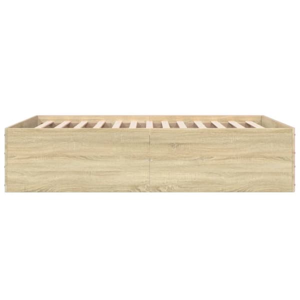 vidaXL Sengeramme sonoma eik 120x200 cm konstruert tre