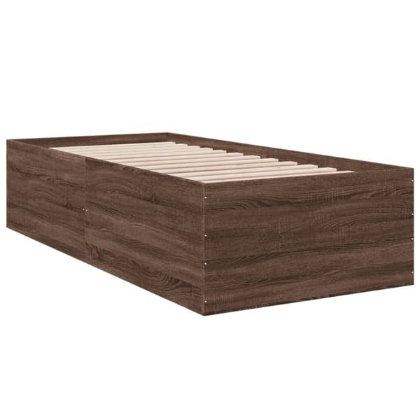 vidaXL Sengeramme brun eik 75x190 cm konstruert tre