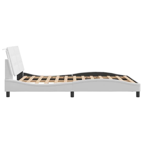 vidaXL sengeramme med sengegavl 120x200 cm kunstlæder hvid