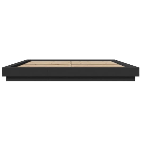 vidaXL sengeramme med LED-lys 180x200 cm konstrueret træ sort