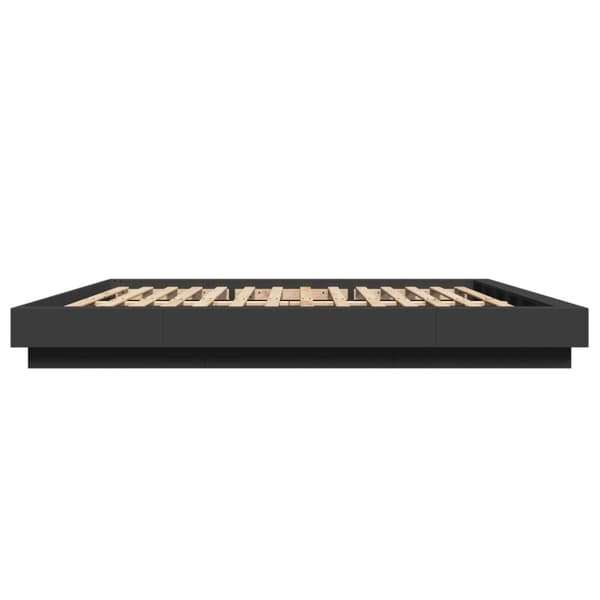 vidaXL sengeramme med LED-lys 180x200 cm konstrueret træ sort