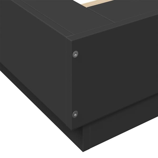 vidaXL sengeramme med LED-lys 180x200 cm konstrueret træ sort