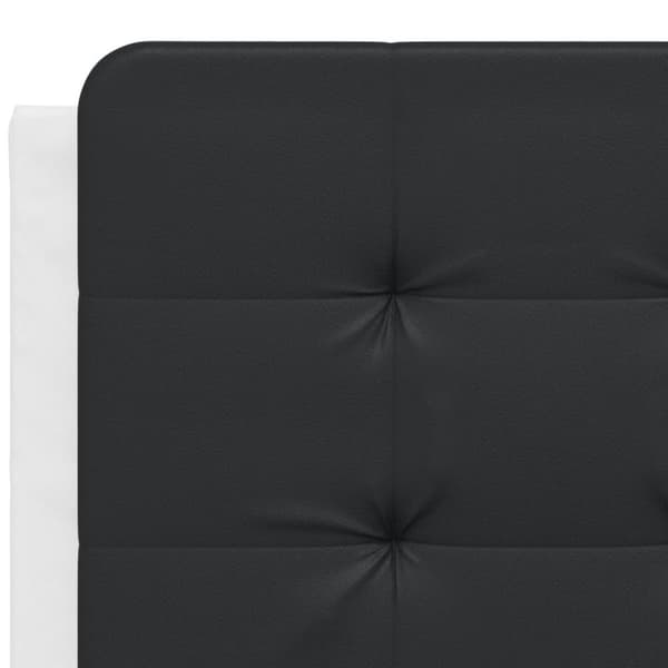vidaXL sengeramme med sengegavl 140x200 cm kunstlæder hvid og sort