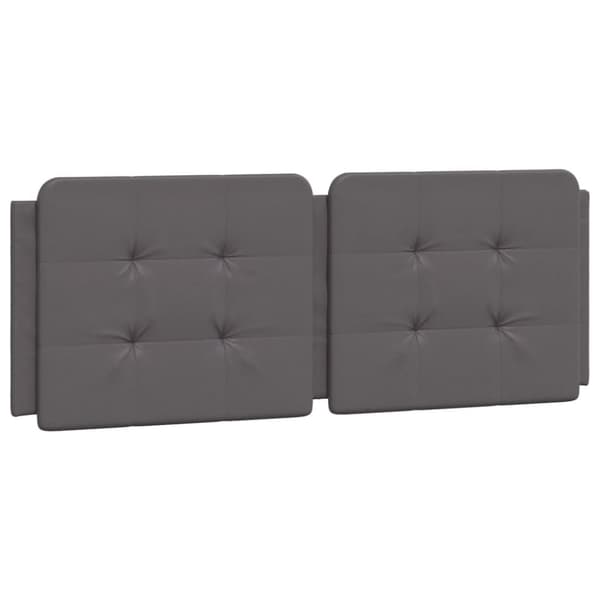 vidaXL Sengeramme med hodegavl grå 120x200 cm kunstlær