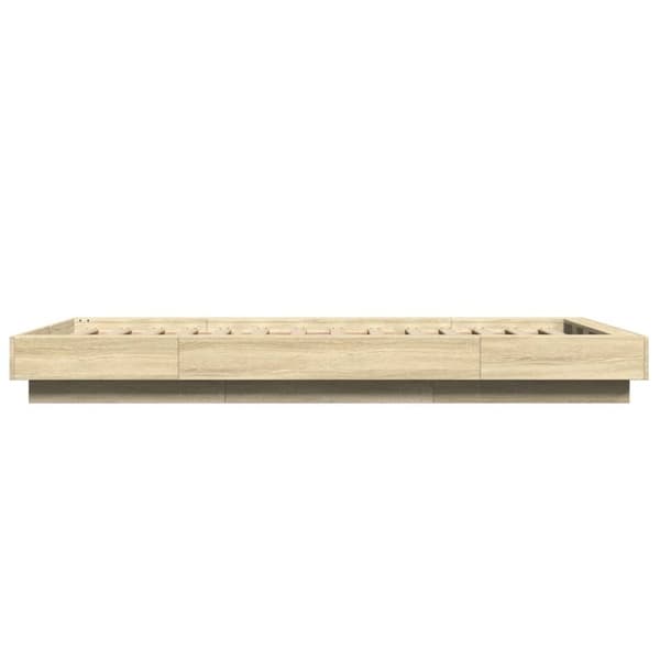 vidaXL Sängynrunko Sonoma tammi 100x200 cm tekninen puu