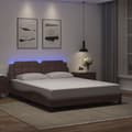 Miniatyrbilde 1 av 11: vidaXL Sengeramme med LED-lys brun 160x200 cm kunstig lær