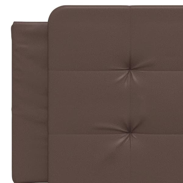 vidaXL sengeramme med LED-lys 160x200 cm kunstlæder brun