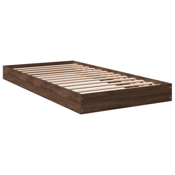 vidaXL Sengeramme uten madrass brun eik 100x200 cm konstruert tre