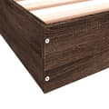 Miniatyrbilde 7 av 10: vidaXL Sengeramme uten madrass brun eik 100x200 cm konstruert tre