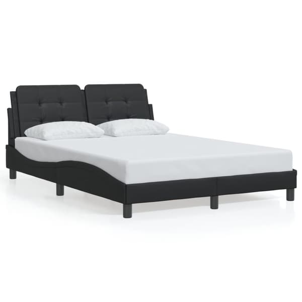 vidaXL Sengeramme med hodegavl svart 140x200 cm kunstlær
