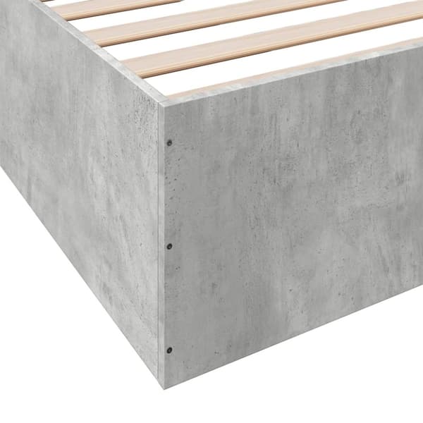 vidaXL Sängynrunko betoninharmaa 180x200 cm tekninen puu