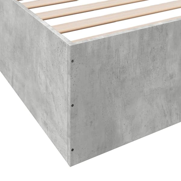 vidaXL Sengeramme betonggrå 200x200 cm konstruert tre