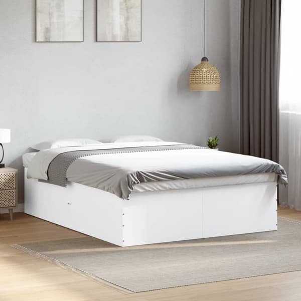 vidaXL Sengeramme hvit 150x200 cm konstruert tre