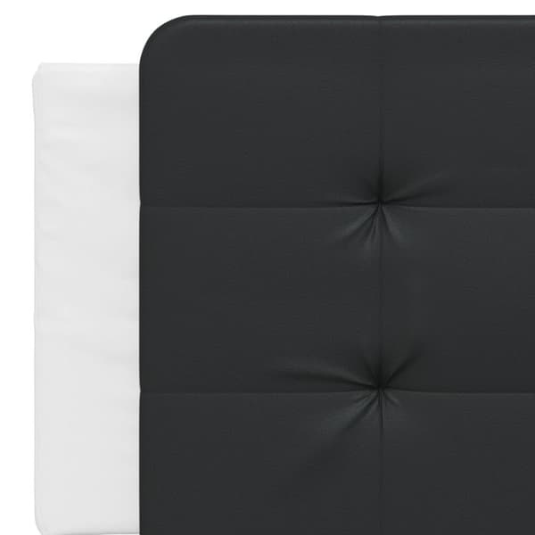 vidaXL sengeramme med sengegavl 160x200 cm kunstlæder hvid og sort