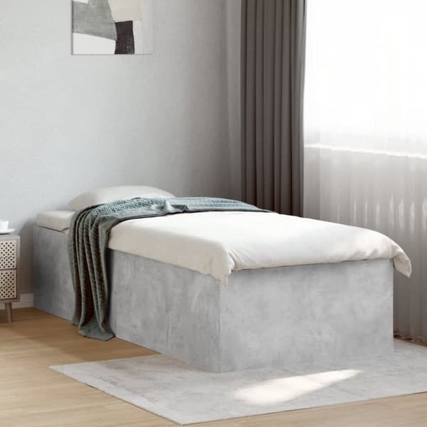 vidaXL sengeramme 90x190 cm konstrueret træ betongrå