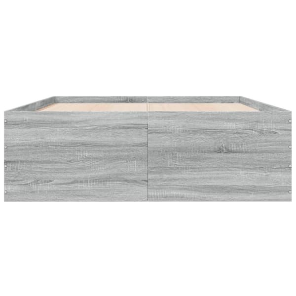 vidaXL Sengeramme grå sonoma 140x200 cm konstruert tre