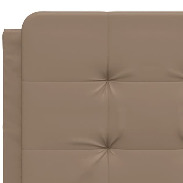vidaXL sengeramme med sengegavl 120x200 cm kunstlæder cappuccinofarvet