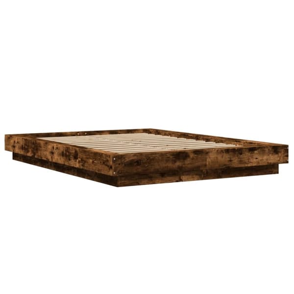vidaXL sengestel 140x190 cm konstrueret træ røget egetræsfarve