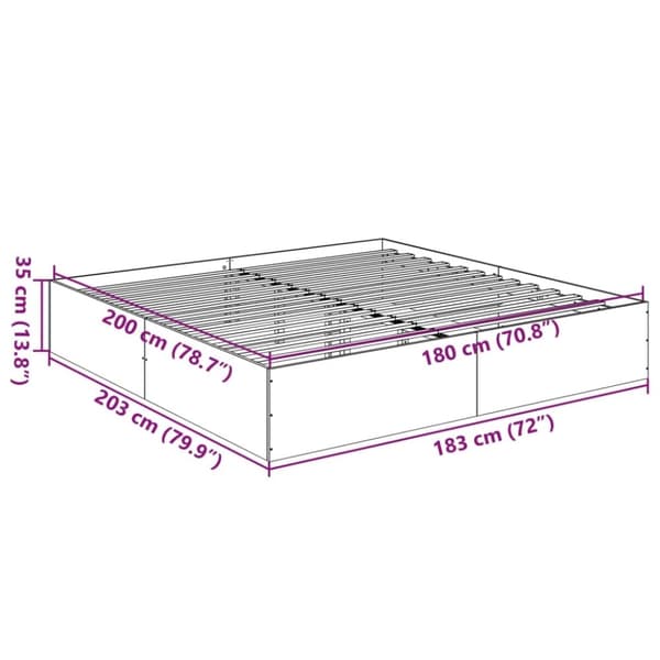 vidaXL Sengeramme svart 180x200 cm konstruert tre