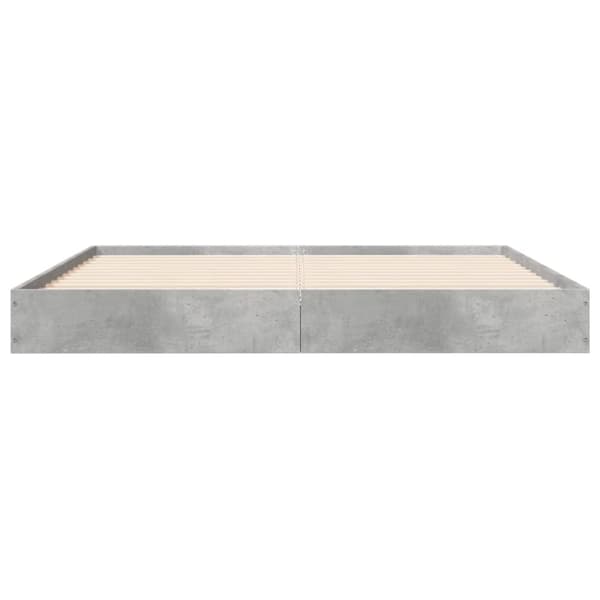 vidaXL Sängram betonggrå 160x200 cm konstruerat trä