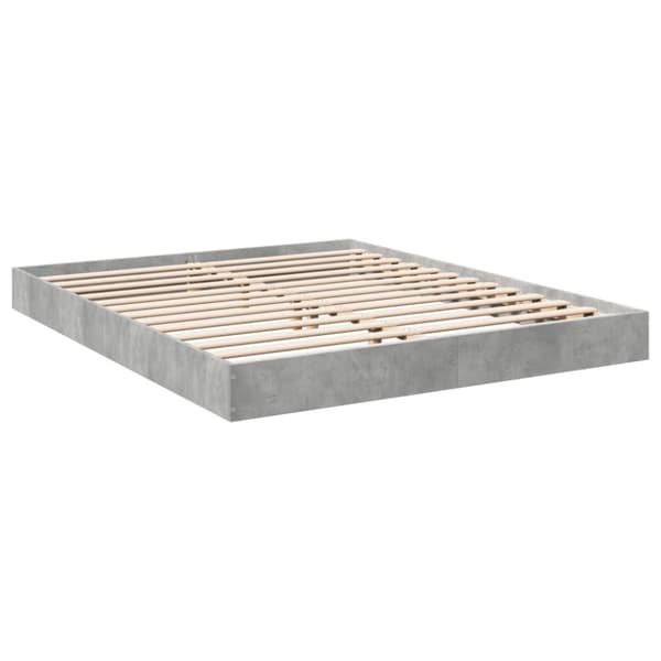 vidaXL Sängram betonggrå 160x200 cm konstruerat trä