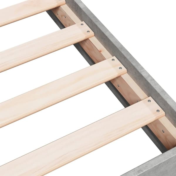 vidaXL Sängram betonggrå 160x200 cm konstruerat trä