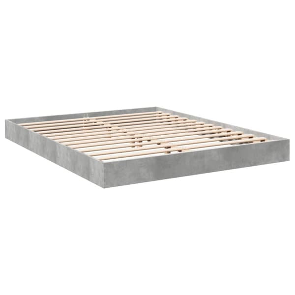 vidaXL Sängram betonggrå 160x200 cm konstruerat trä
