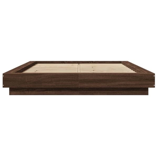 vidaXL Sengeramme brun eik 120x190 cm konstruert tre