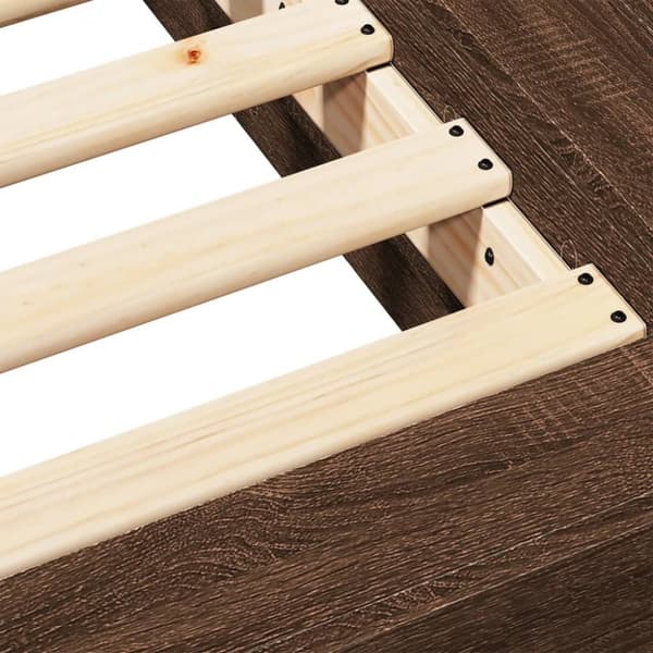 vidaXL Sengeramme brun eik 120x190 cm konstruert tre