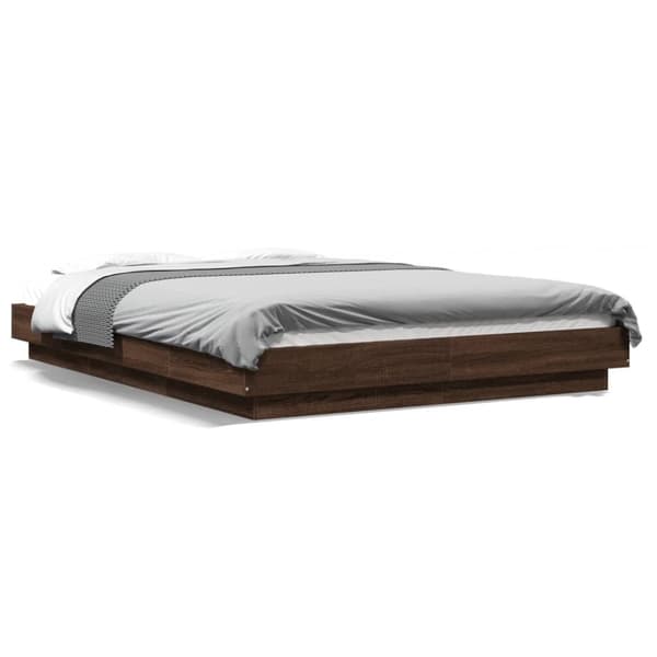 vidaXL Sengeramme brun eik 120x190 cm konstruert tre