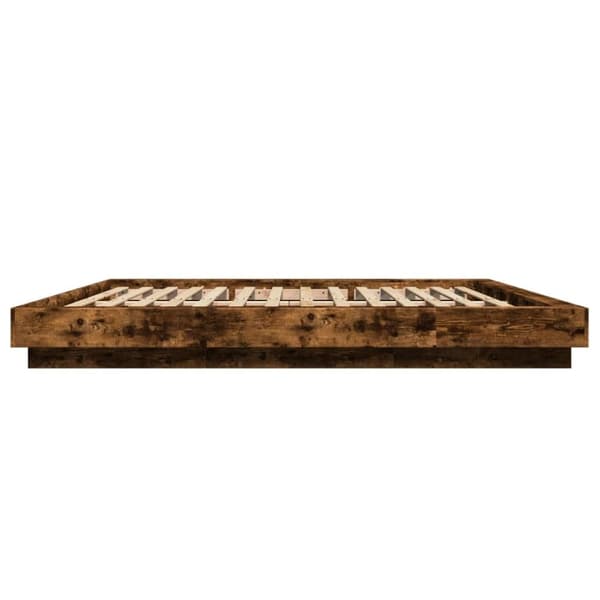vidaXL Sengeramme røkt eik 200x200 cm konstruert tre