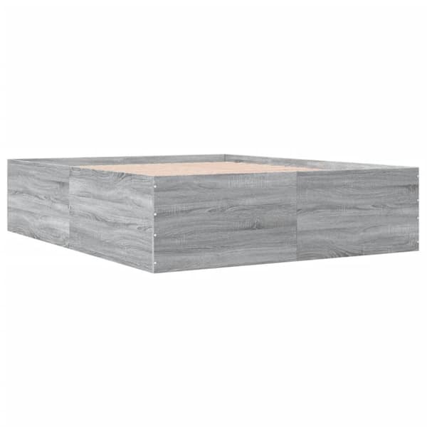 vidaXL Sengeramme grå sonoma 150x200 cm konstruert tre